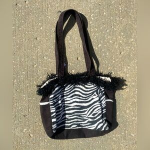 Stylish Black and White Zebra Print Women's Bag